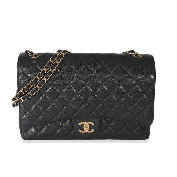 Chanel Black Caviar Maxi Double Flap Bag - Picture 1 of 8